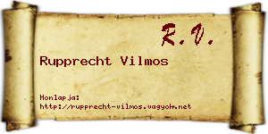 Rupprecht Vilmos névjegykártya